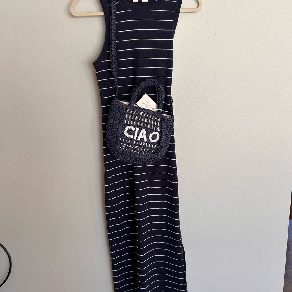 Universal Thread Navy and White Striped Jumpsuit